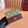 Gucci Marmont Bag 11 in Beige Ebony Canvas Dark Red Calfskin