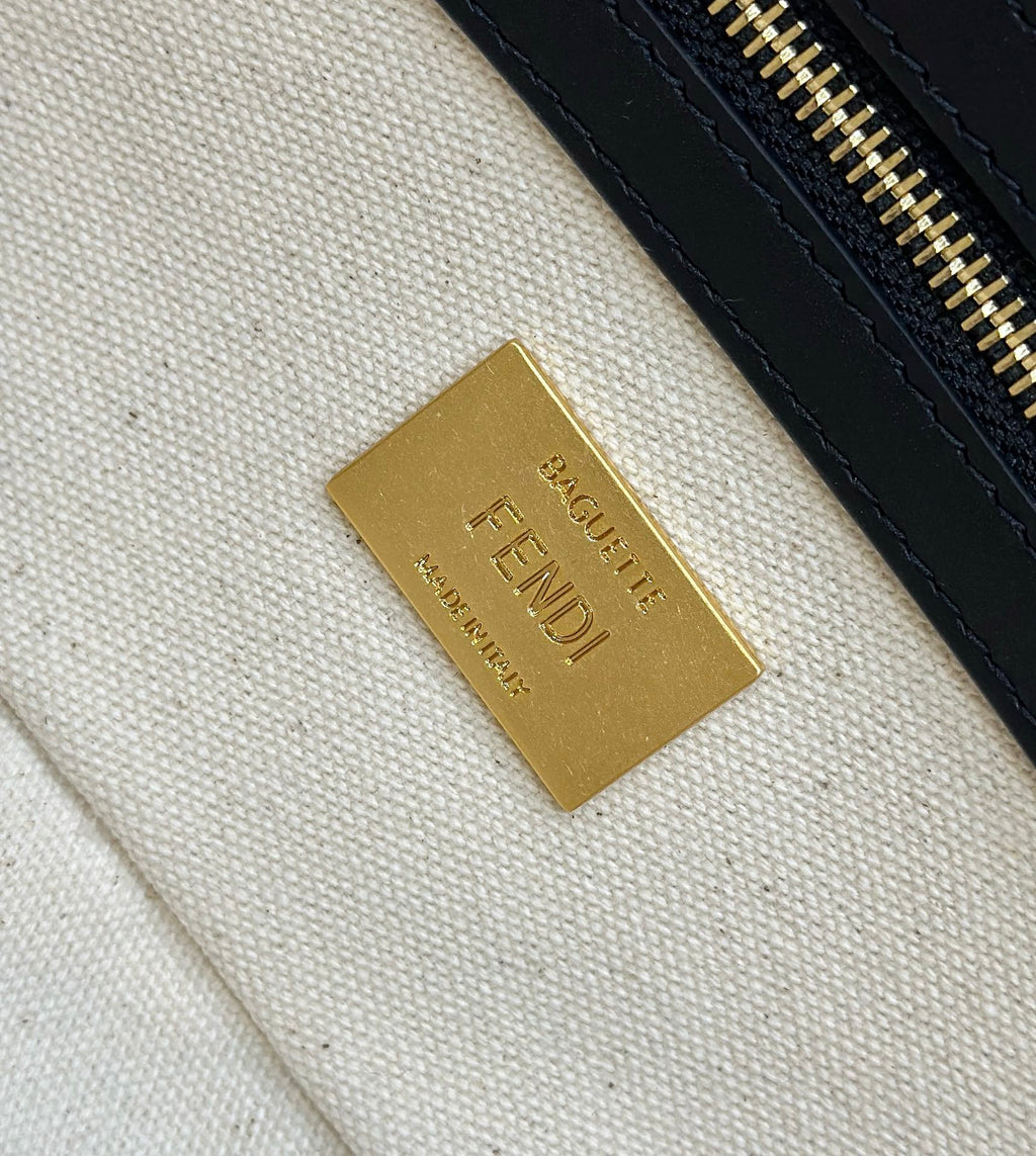 Baguette Canvas 27 Bag with Multicolour Embroidery Gold Hardware