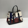Hermes Garden Party 36 in Multicolor Toile H Canvas Black Calfskin Bag