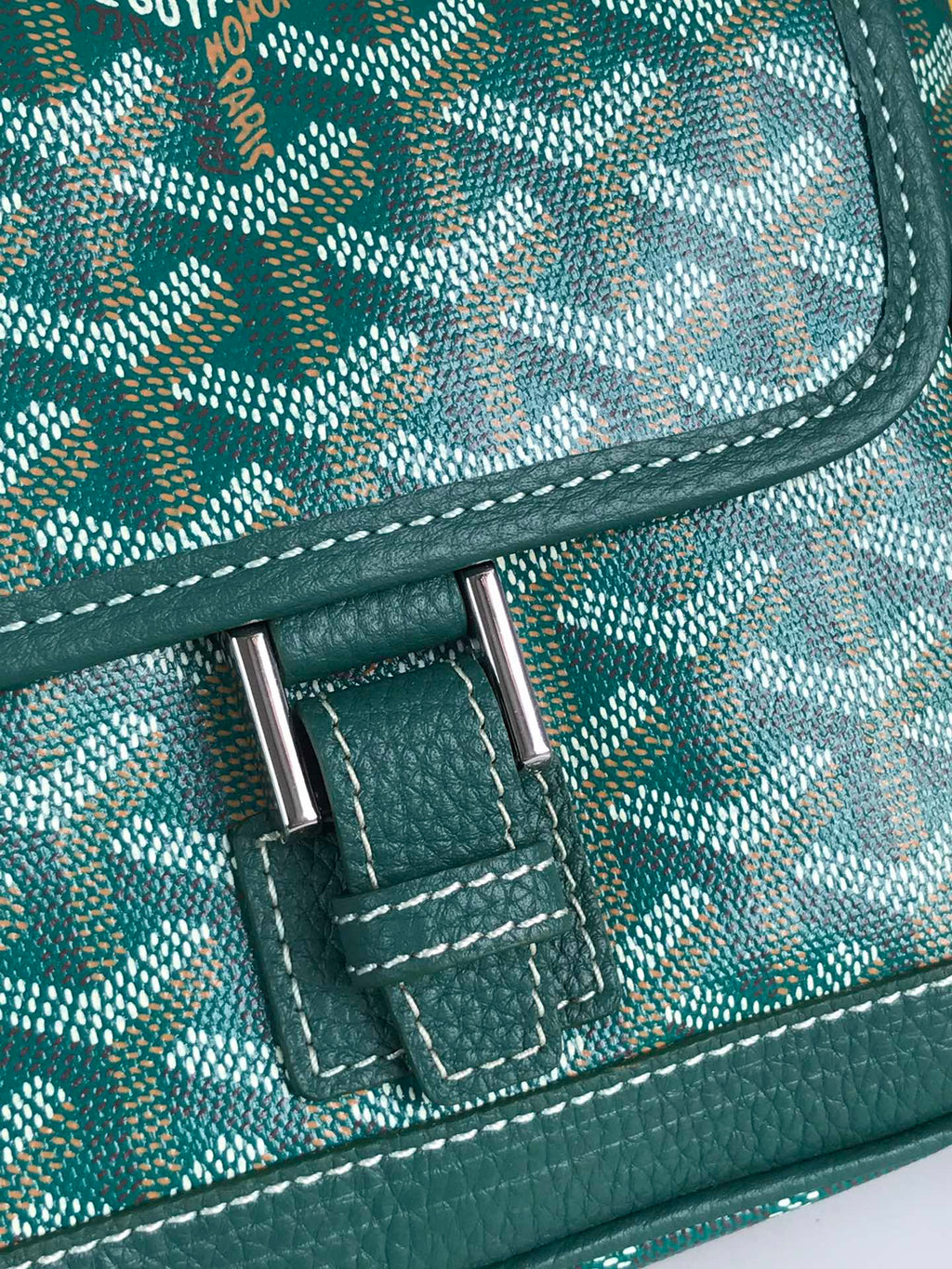 Goyard Grand Bleu 16 in Green Goyardine Canvas and Lambskin Bag