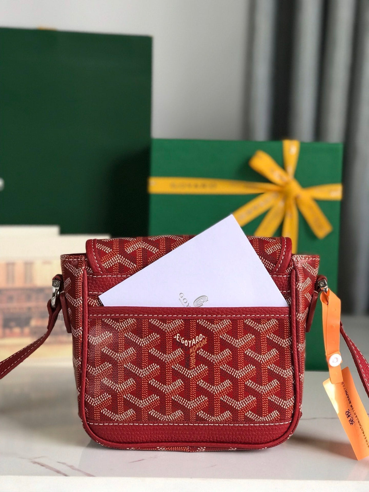 Goyard Grand Bleu 16 in Classic Red Goyardine Canvas and Lambskin Bag