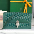 Goyard Duchesse Marie-Caroline Bag 25 in Green Goyardine Canvas and Smooth Calfskin