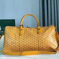 Goyard Boston 50 Bag in Yellow Goyardine Canvas and Calfskin Trim