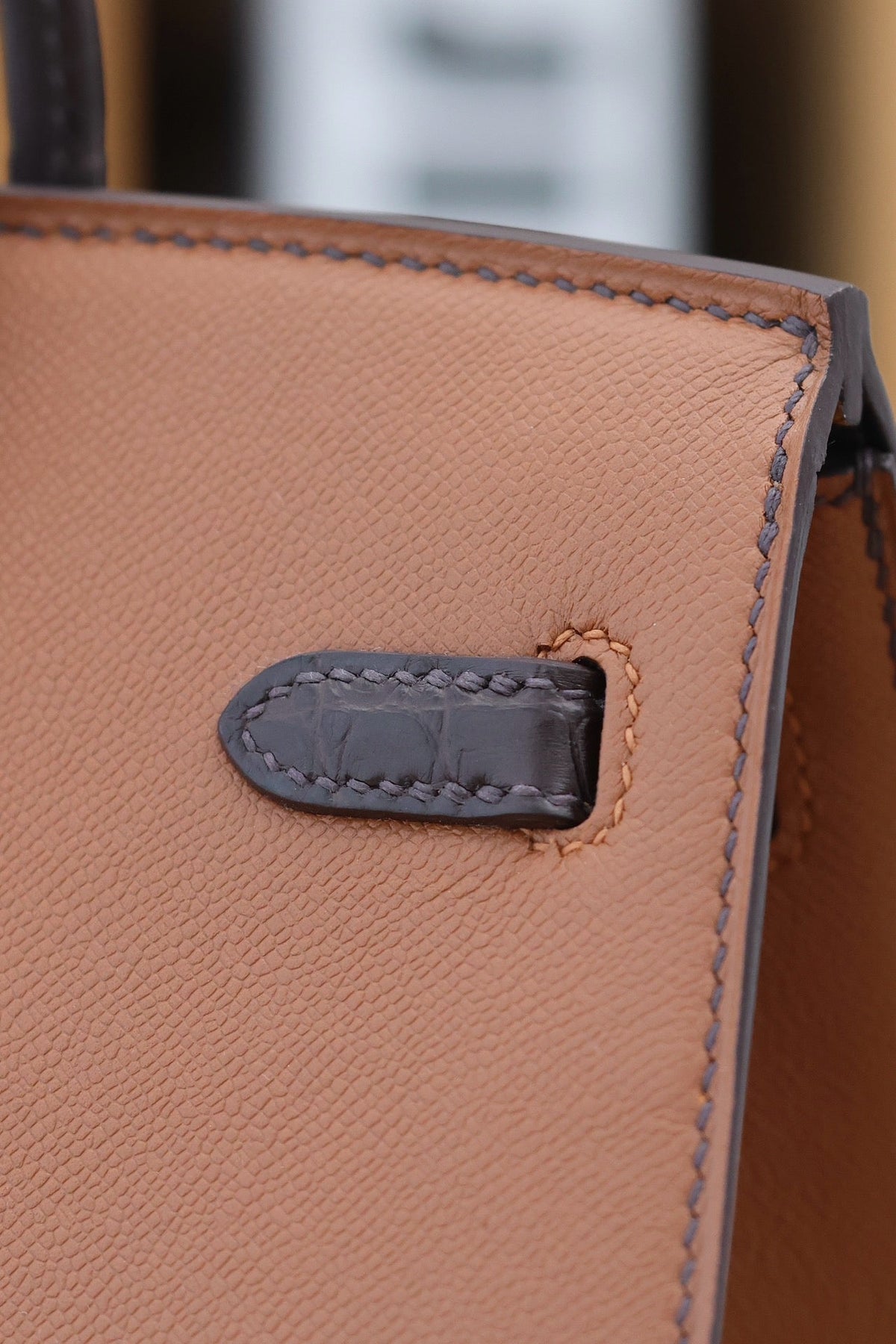 Hermes Birkin Faubourg Touch 20 in Chocolate Mix Bronze Brown Calfskin with Silver Hardware Bag