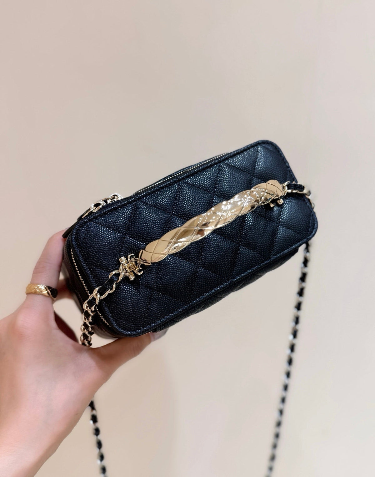 Chanel 25S Coco Crush 17 in Black Calfskin Gold Hardware Bag