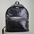 Saint Laurent City Backpack 38 in Black Crocodile Embossed Calfskin