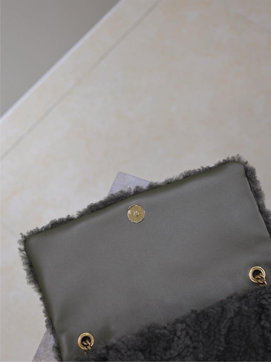 Saint Laurent Jamie Bag 25 in Dark Gray Lamb Wool
