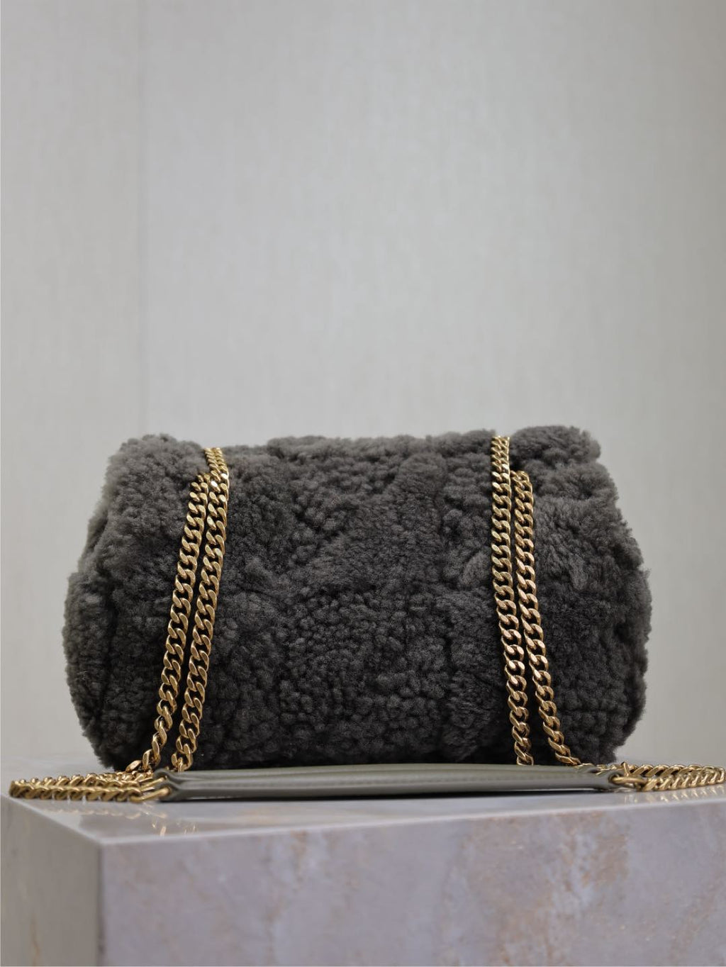 Saint Laurent Jamie Bag 20 in Dark Gray Lamb Wool