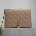 Saint Laurent Becky 25 in Medium Brown Quilted Lambskin Gold Hardware Bag