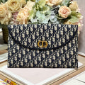 Dior 30 Montaigne 30cm Blue Oblique Embroidery Bag