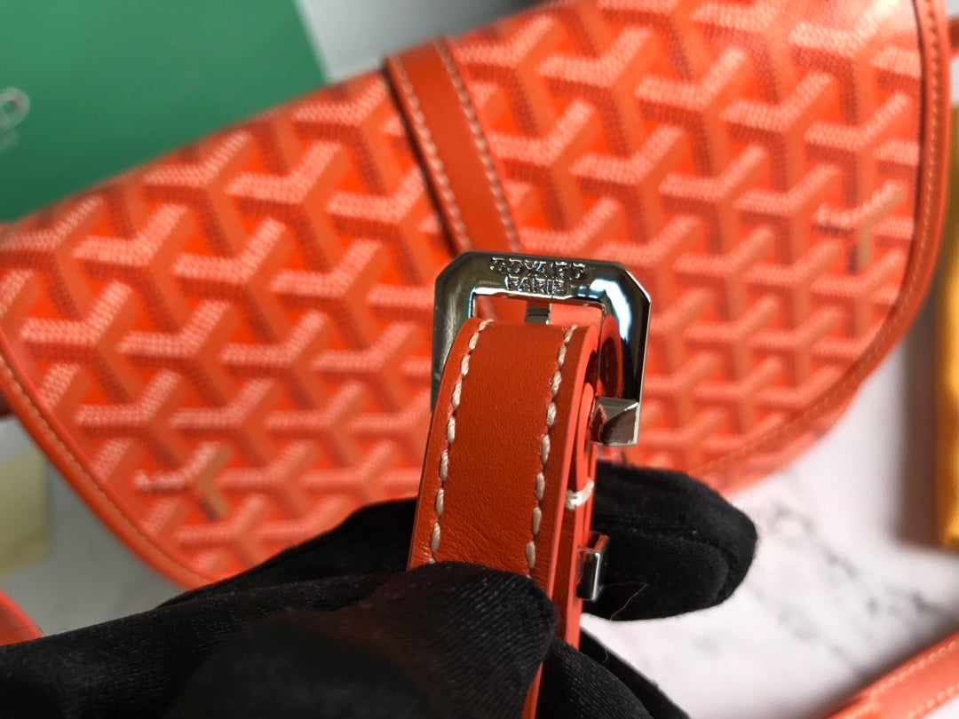 Goyard Belvedere MM Bag 28cm Orange Canvas