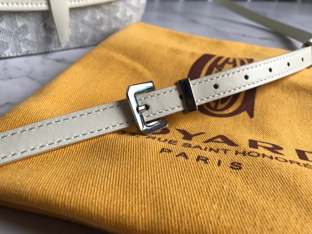 Goyard Belvedere PM Bag 21cm White Canvas